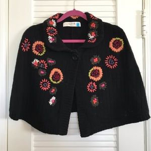 Floral embroidered shrug
